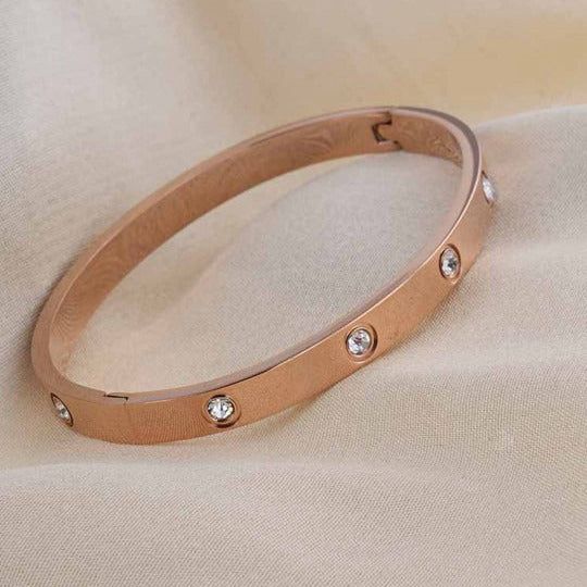Yellow Chimes Rose Gold Bangle Bracelet