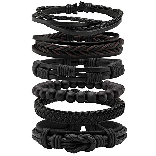 🖤 Stylish Multi-Layered Black Leather Handband