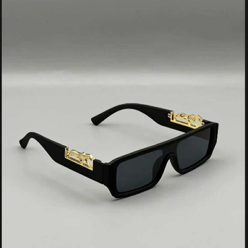 Rimless Sunglasses with Leopard/Panther Details