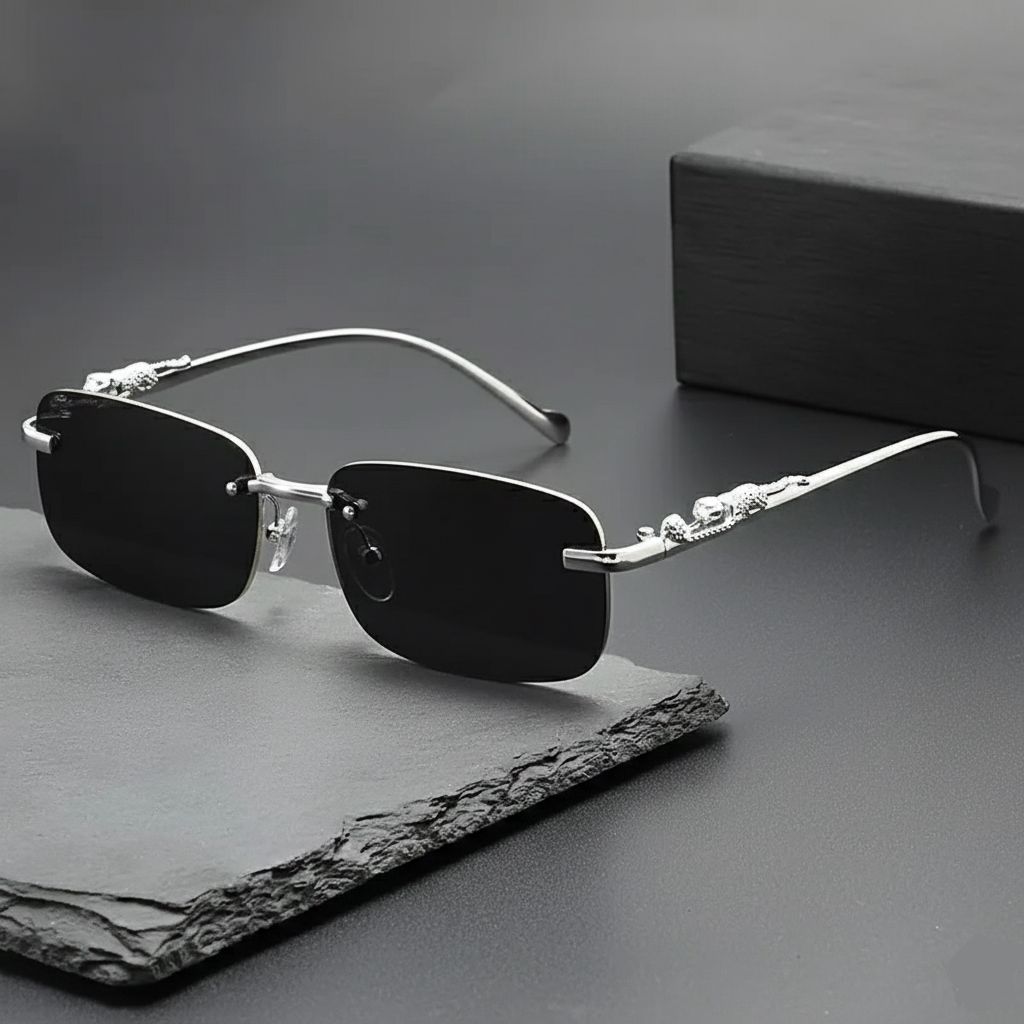 Luxury Retro Gradient Leopard Head Fashion Glasses for Men