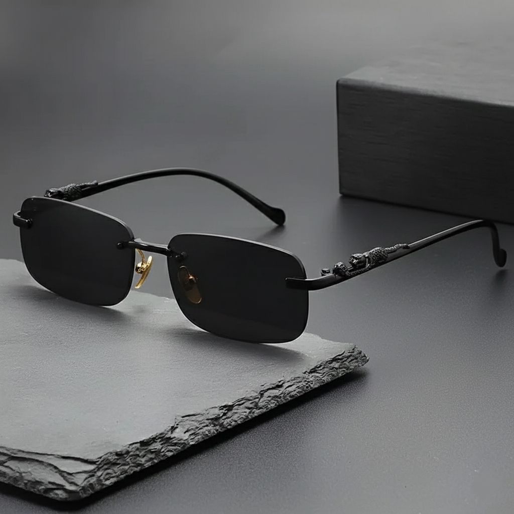 Luxury Retro Gradient Leopard Head Fashion Glasses for Men