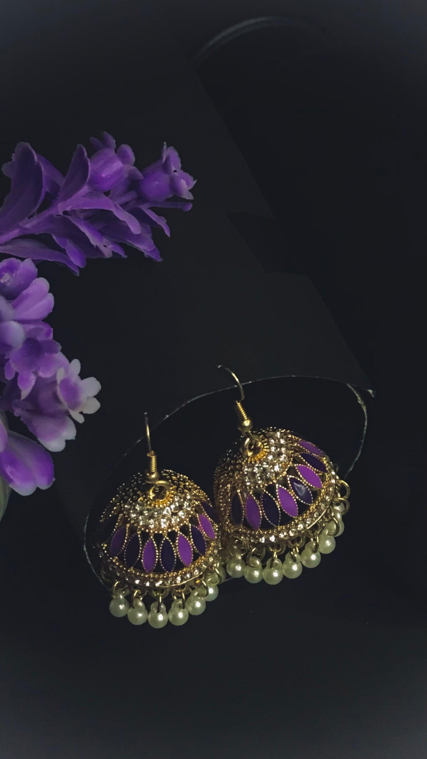 👑 Royal Purple Jhumka Earrings