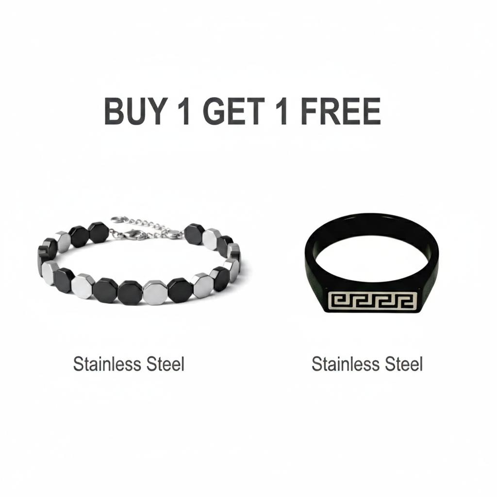 Obsidian Stone BLACK WHITE + HEXA BLACK