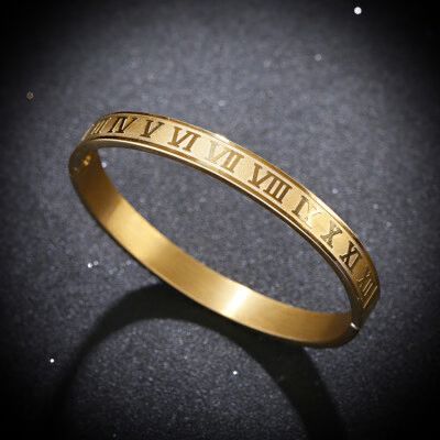 Roman Numeral Engraved Bangle