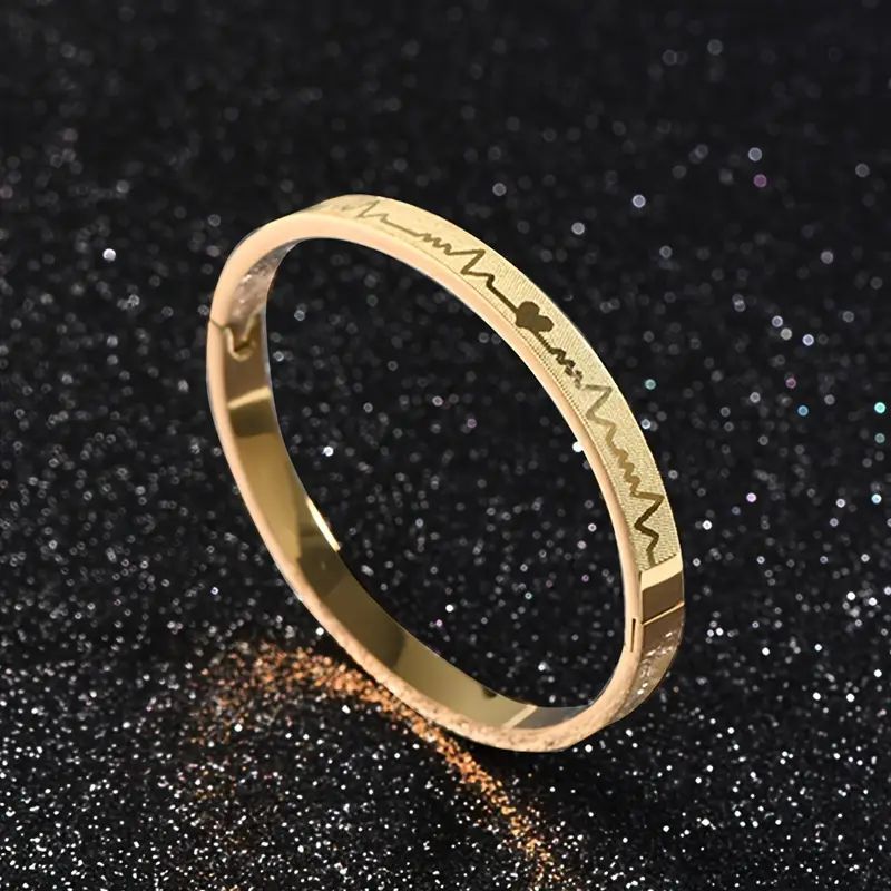 ECG/Heartbeat Line Bangle Bracelet