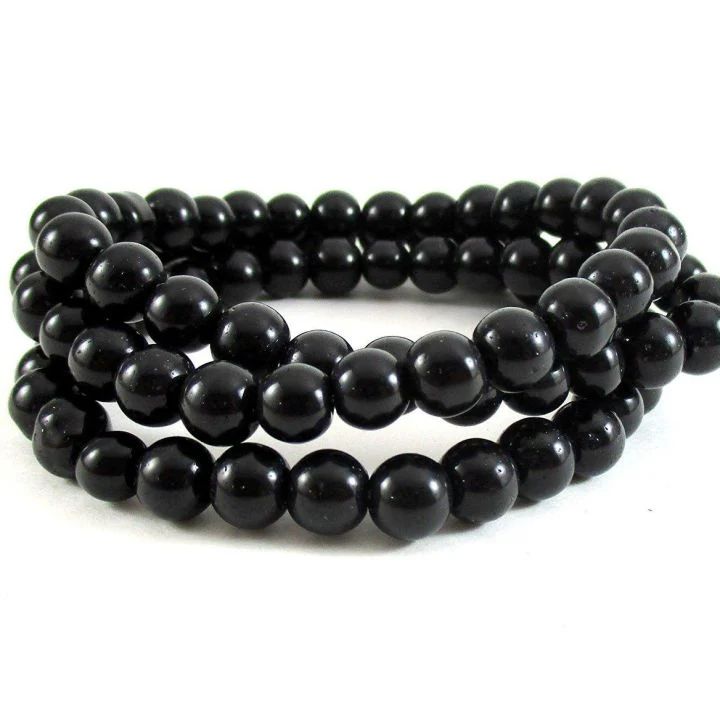Black Beads Bracelet For Men And Women - Jewelry For Unisex - 8MM & 10MM Beads